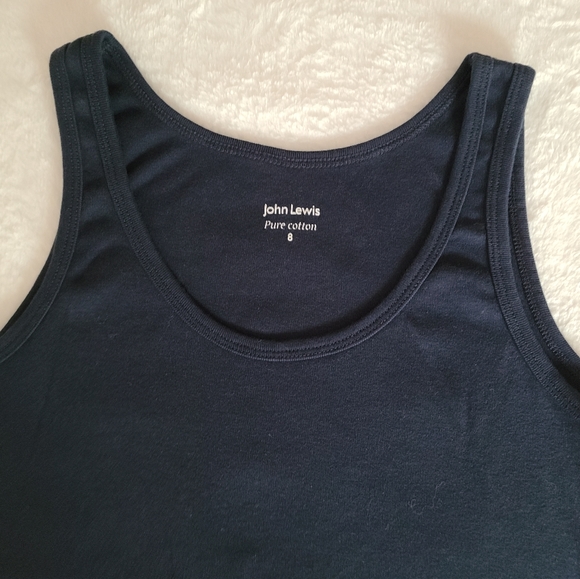 John Lewis Pure Cotton navy tank - Picture 2 of 3